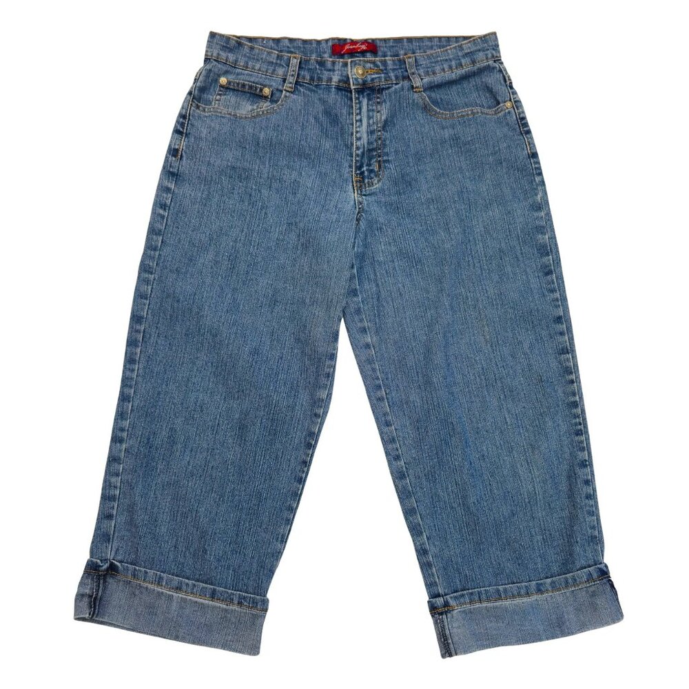 Jeanbay Capri Jeans Cuffed Denim Blue Size 8P Women's